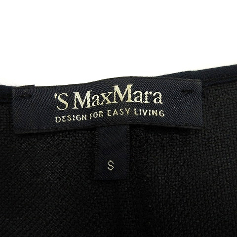 Sマックスマーラ 'S Max Mara ワンピース ノースリーブ ひざ丈 無地 黒 ブラック S レディース_画像5