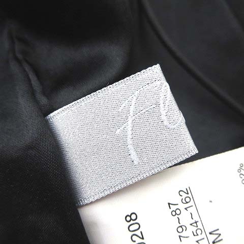 フルール Fleur チュニック ワンピース ツイード ウール ボタン装飾 襟 ポケット ノースリーブ M 黒 ブラック 白 ホワイト レディース_画像4