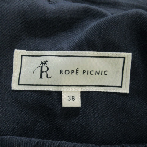 ロペピクニック ROPE Picnic ワンピース シャツ ひざ丈 長袖 ブラウジング ウエストマーク 38 紺 ネイビー /AH11 ☆ レディース_画像6