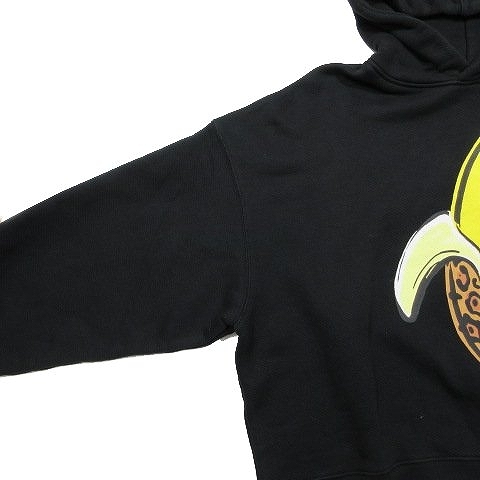 未使用品 22AW パームエンジェルス PALM ANGELS BANANA HOODY BLACK YELLOW スウェット パーカー 長袖 プリント プルオーバー カットソー S_画像4