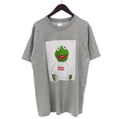 シュプリーム SUPREME 08SS Kermit the frog Tee Box Logo Tシャツ カットソー 半袖 クルーネック コットン カエル プリント グレー L ☆AA