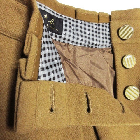  toe Be bai Agnes B To b. by agnes b. skirt box pleat Mini wool one Point T1 tea Brown /AO13 * lady's 