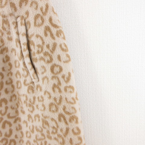 Natural Beauty Basic NATURAL BEAUTY BASIC miniskirt tight leopard print beige tea XS *A764 lady's 