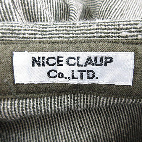  Nice Claup NICE CLAUP shirt One-piece mi leak height long sleeve turn-down collar wool thin plain khaki ivory /NA lady's 