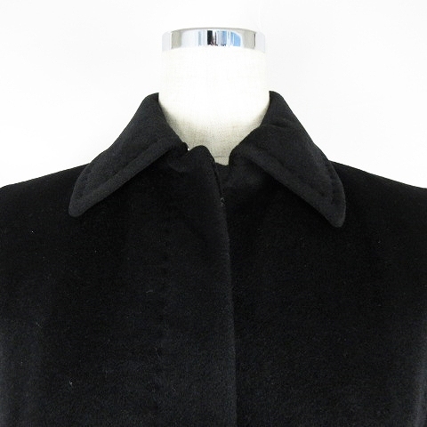  Final Stage coat turn-down collar long long sleeve fly front ribbon Anne gola plain 35 black black outer /MO lady's 
