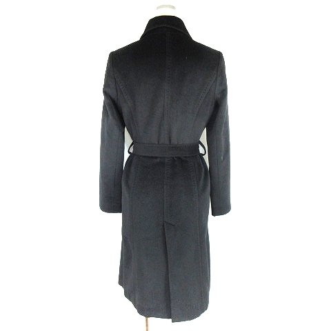  Final Stage coat turn-down collar long long sleeve fly front ribbon Anne gola plain 35 black black outer /MO lady's 