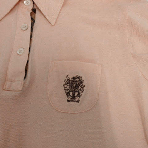 ダックス DAKS ポロシャツ 半袖 SLIM FIT ロゴ刺繍 ピンク 12 レディース_画像4