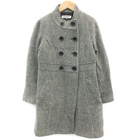  Natural Beauty Basic NATURAL BEAUTY BASIC stand-up collar coat middle height double button wool S black black white 