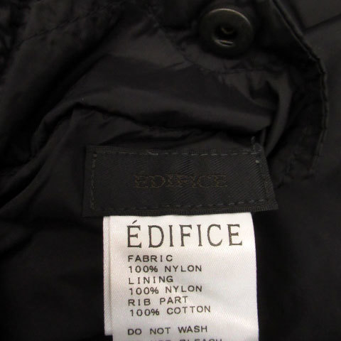 エディフィス EDIFICE ブルゾンジャケット ミドル丈 リバーシブル ジップアップ フード付き ナイロン 38 ブラック 黒 /MS2 メンズの画像5