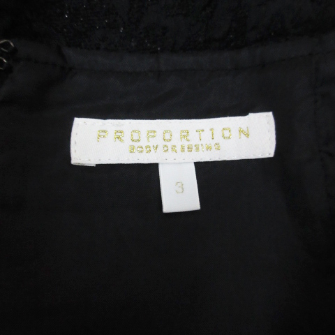 プロポーション ボディドレッシング PROPORTION BODY DRESSING 台形スカート ミニ丈 ラメ 総柄 3 黒 ブラック /FF34 レディース_画像5