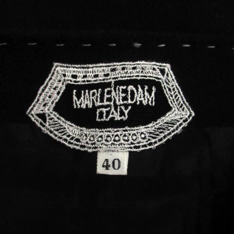 マーレンダム MARLENEDAM フレアスカート ミモレ丈 ファー ウール 40 黒 ブラック グレー /HO21 レディースの画像4