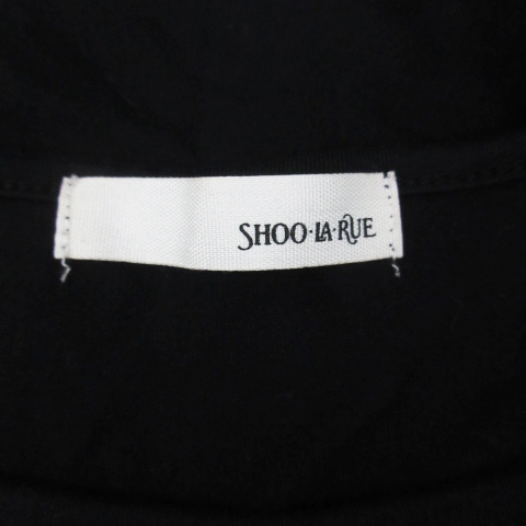 シューラルー SHOO・LA・RUE カットソー Tシャツ 長袖 ラウンドネック 透け感 無地 大きいサイズ LL 黒 ブラック /FF20 ■MO レディース_画像6