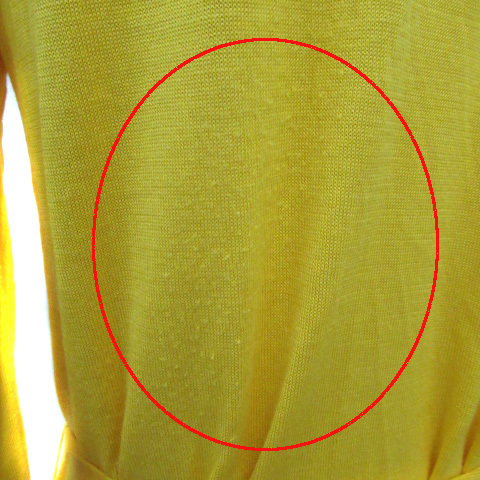  Untitled UNTITLED вязаный кардиган передний открытие шаль цвет лента шелк M желтый желтый /SM4 женский 
