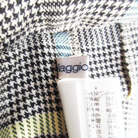  Viaggio Blu wide pants Easy pants long height Glenn check pattern multicolor 1 beige black black /FF30 lady's 