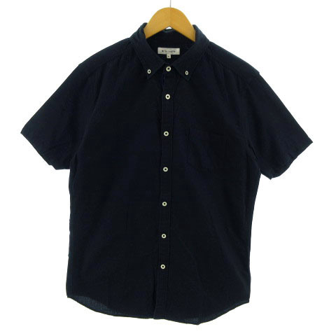  The shop tea ke-THE SHOP TK shirt short sleeves button down navy navy blue XL men's 