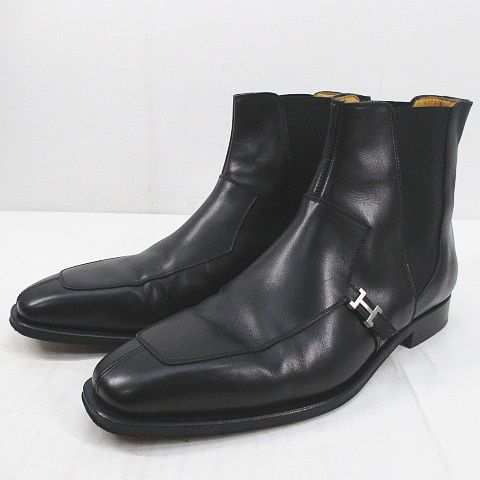 ません】 エルメス HERMES サイドゴアブーツ Hシルバー金具 42