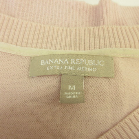 バナナリパブリック BANANA REPUBLIC カットソー ニット 長袖 薄手 ピンク M *E888 レディース_画像3