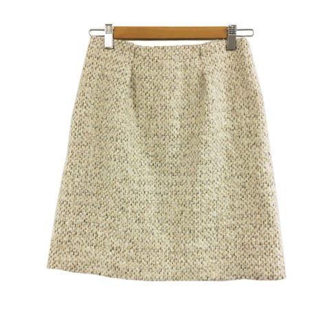 Untitled skirt pcs shape Mini tuck alpaca . Anne gola. tweed style check lame 1 white gold white gold lady's 