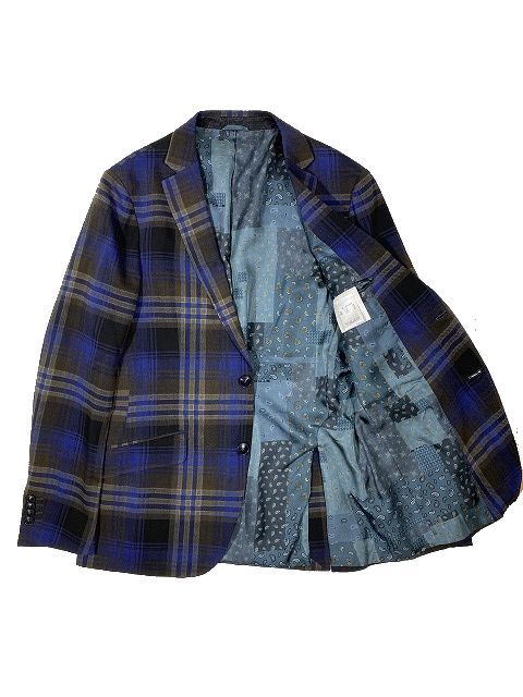 エトロ ETRO チェック柄 裏ペイズリー柄 テーラードジャケット