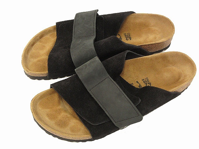 ビルケンシュトック BIRKENSTOCK Kyoto キョウト レザー スウェード サンダル 27 ブラック 靴 シューズ メンズ