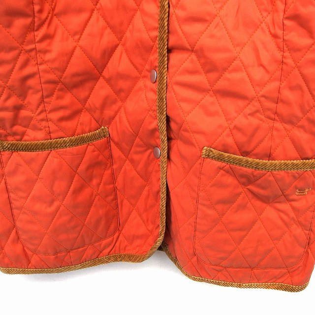 ウィッテム HUITIEME ジャケット アウター キルティング 中綿 切替 コーデュロイ ロゴ刺繍 M オレンジ /NT12 レディースの画像6