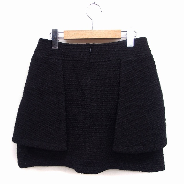 ツモリチサト TSUMORI CHISATO サンプル品 台形スカート ミニ ツイード ブラック 黒 /FT47 レディース_画像2