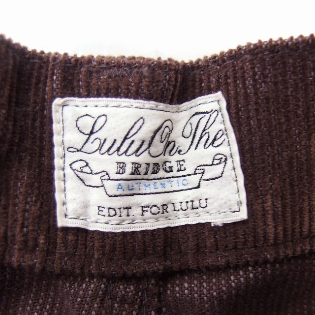 ルルオンザブリッジ LULU on the BRIDGE ショートパンツ コーデュロイ 無地 コットン 綿 34 ブラウン 茶 /FT15 レディース_画像3