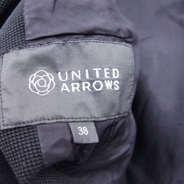 ユナイテッドアローズ UNITED ARROWS ジャケット ブレザー テーラード コットン シンプル 38 ブラック 黒 /KT38 レディース_画像3