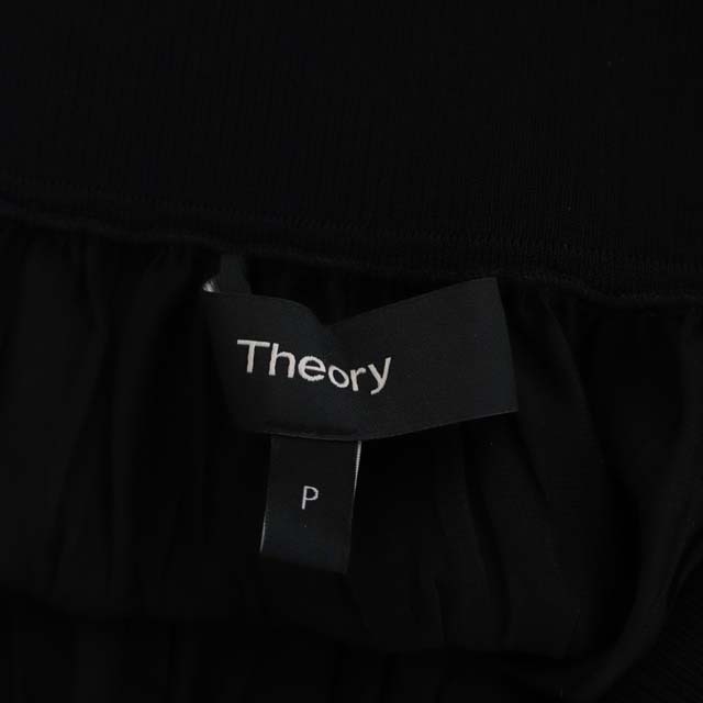 セオリー theory 20SS RIB PLEATE プリーツスカート ミモレ丈 ロング イージー P 黒 ブラック /CM ■OS レディース_画像3