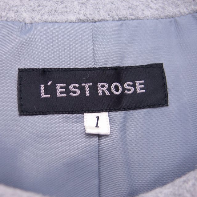 レストローズ L'EST ROSE コート アウター ノーカラー ショート 1 グレー 灰 /KT12 レディース_画像3