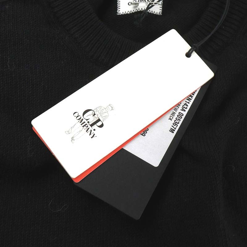 未使用品 シーピーカンパニー C.P.COMPANY LENS CREW Knit ニット セーター コットン 長袖 56 XL 黒_画像8
