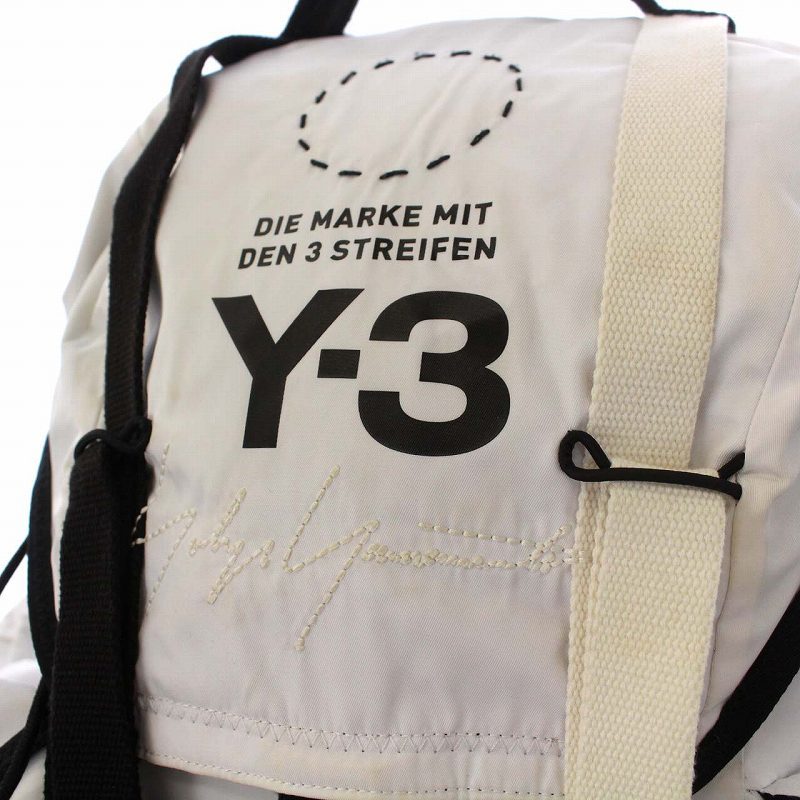 ワイスリー Y-3 アディダス ヨウジヤマモト Utility Backpack Bag リュックサック デイパック バッグ レザー 切替 白 黒_画像7