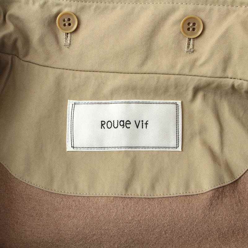  unused goods rouge vif Rouge vif sleeve eko fur coat f- Delon g wool 38 M beige /NW33 lady's 