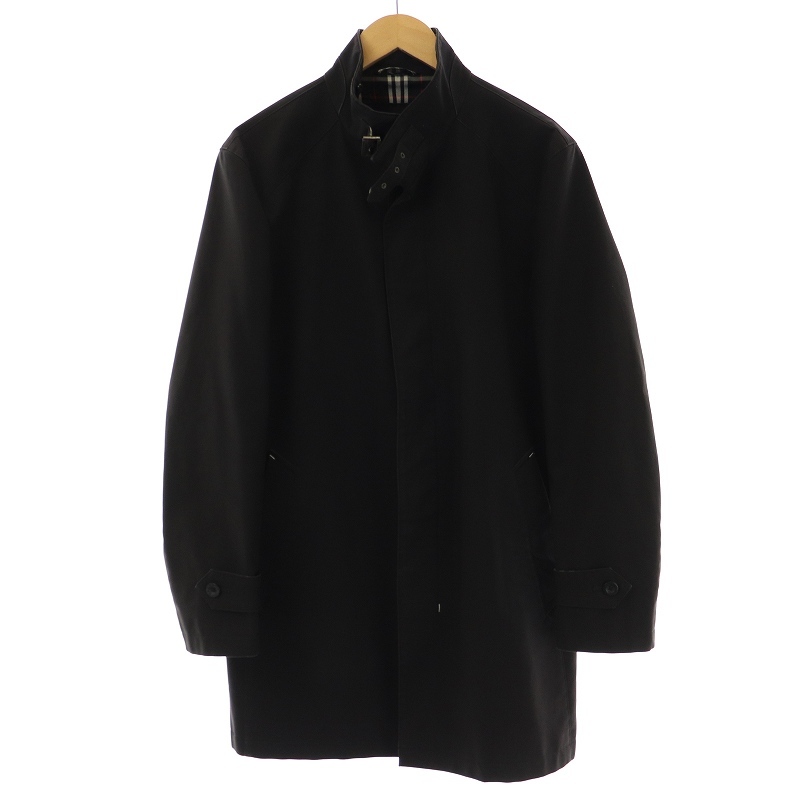 色々な スタンドカラーコート LABEL BLACK BURBERRY バーバリーブラックレーベル ロング /SI8 ■EC 黒 L 裏地チェック 比翼ボタン コート 色々な スタンドカラーコート LABEL BLACK BURBERRY バーバリーブラックレーベル ロング /SI8 ■EC 黒 L 裏地チェック 比翼ボタン コート