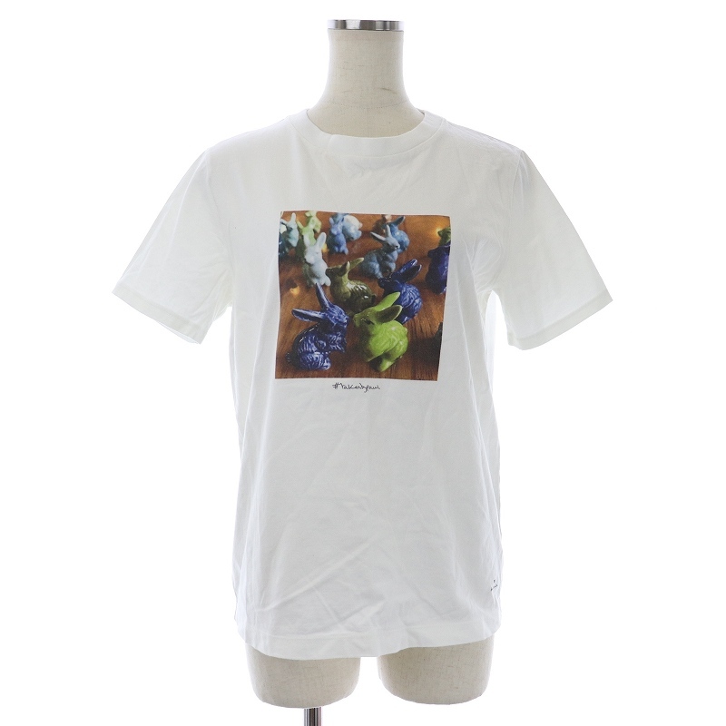 ポールスミス PAUL SMITH 21AW Tシャツ カットソー クルーネック プルオーバー 半袖 プリント M 白 ホワイト マルチカラー /SI18_画像1