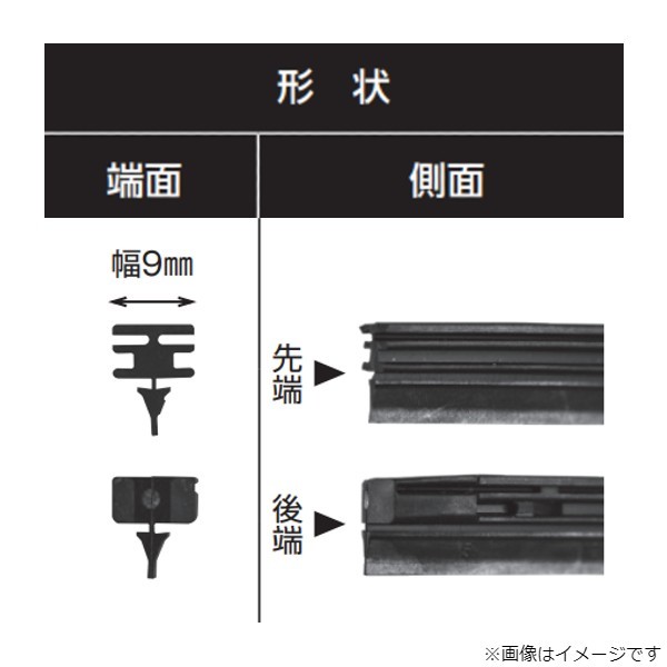 NWB 撥水コートデザインワイパー替えゴム トヨタ クラウン GRS200/GRS201/GRS202/GRS203/GRS204/GWS204 単品 助手席用 DW45HB 送料無料_画像2