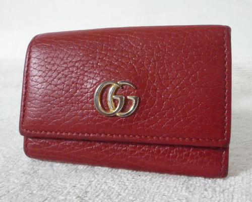 グッチ　GUCCI　プチマーモント　レザー　６連　キーケース　レッド　赤　GG金具ロゴ_画像1