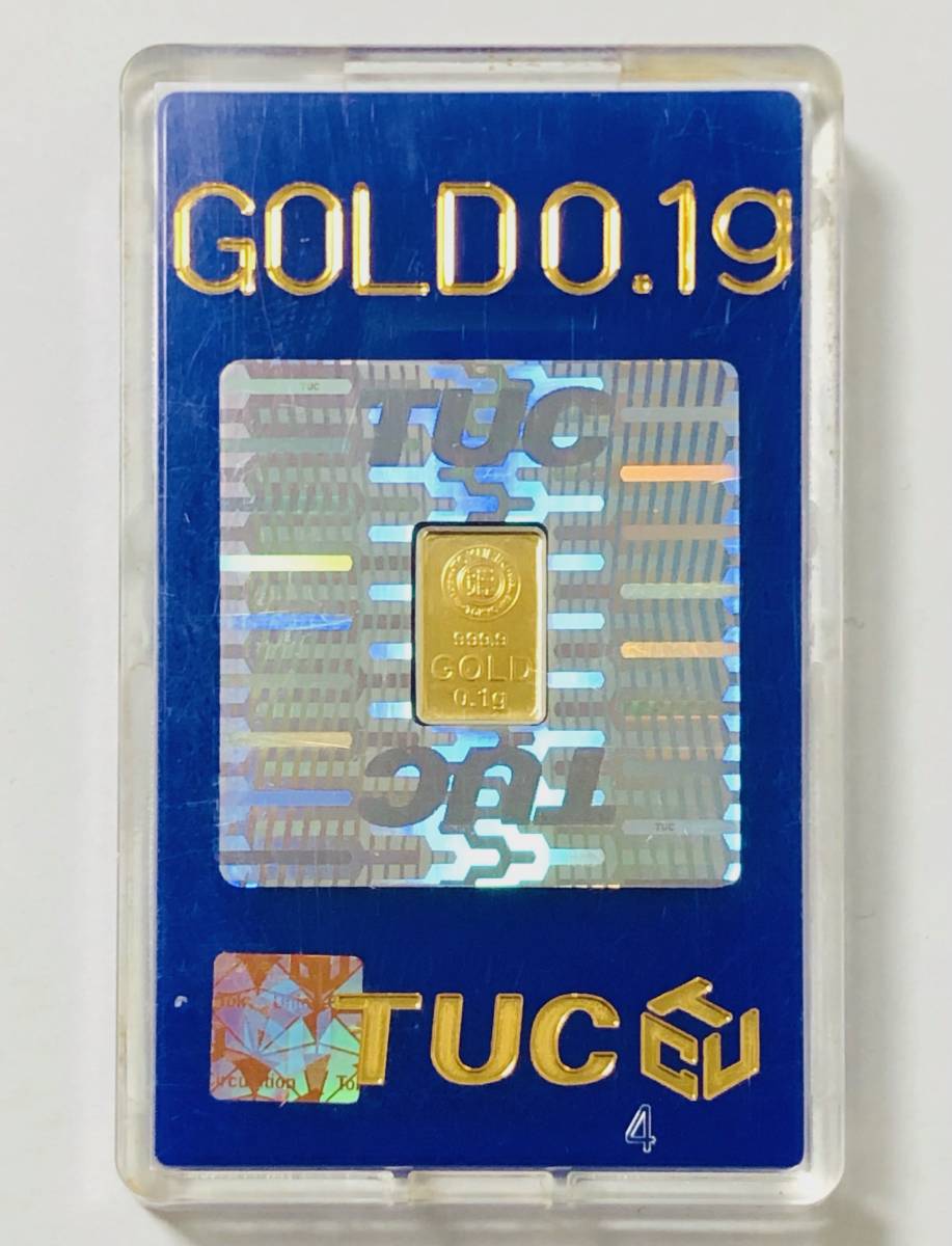 純金 インゴット 0.1g ケース入り K24 999.9 ゴールド 徳力 581の画像2