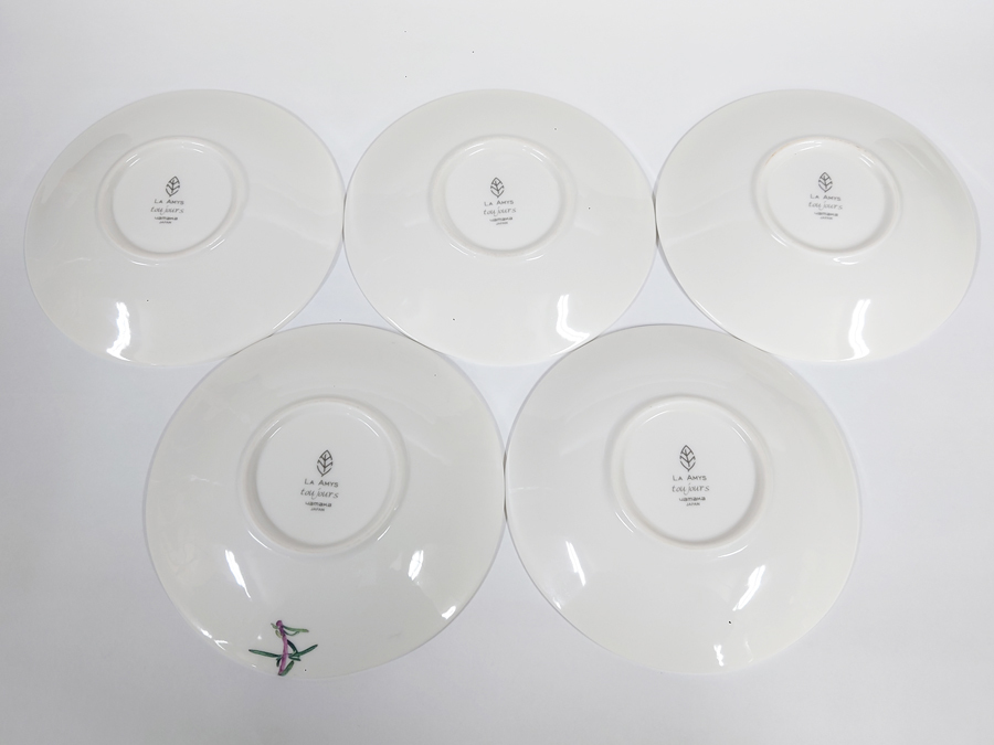 中古 5枚 LA AMYS(ラエミーズ ラ エミーズ) 小皿 直径約15.6cm プレート 食器 陶器 yamakaの画像4