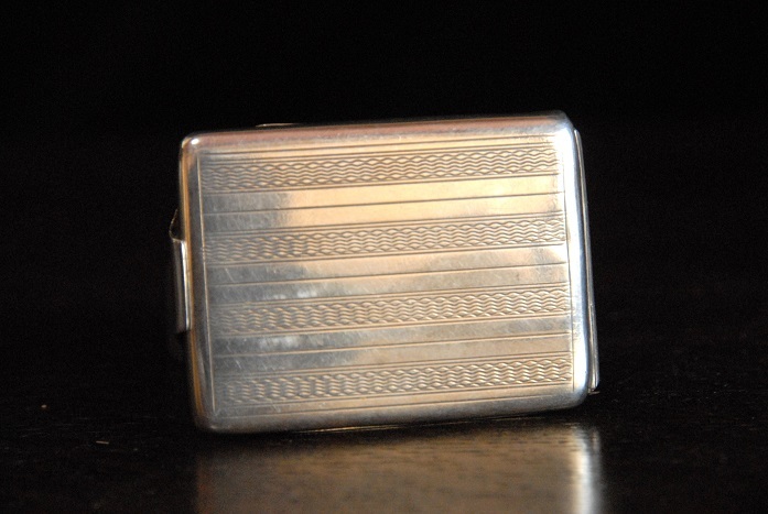  antique 1930 year original silver made rare . skill. exist Match case (l-40)[ Yu-Pack free shipping ]