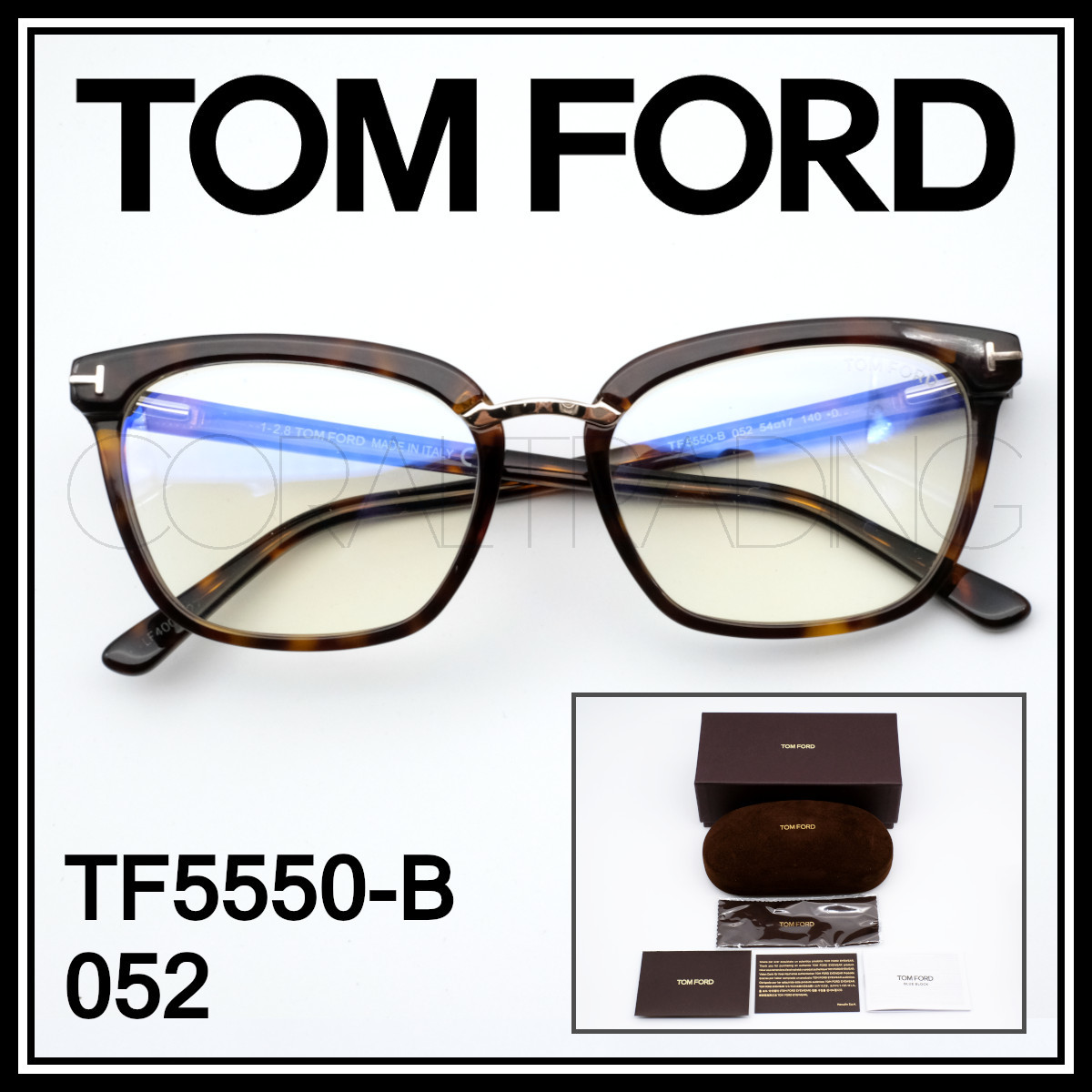 新品本物 TOMFORD TF5550-B 052 べっ甲柄/ゴールド トムフォード