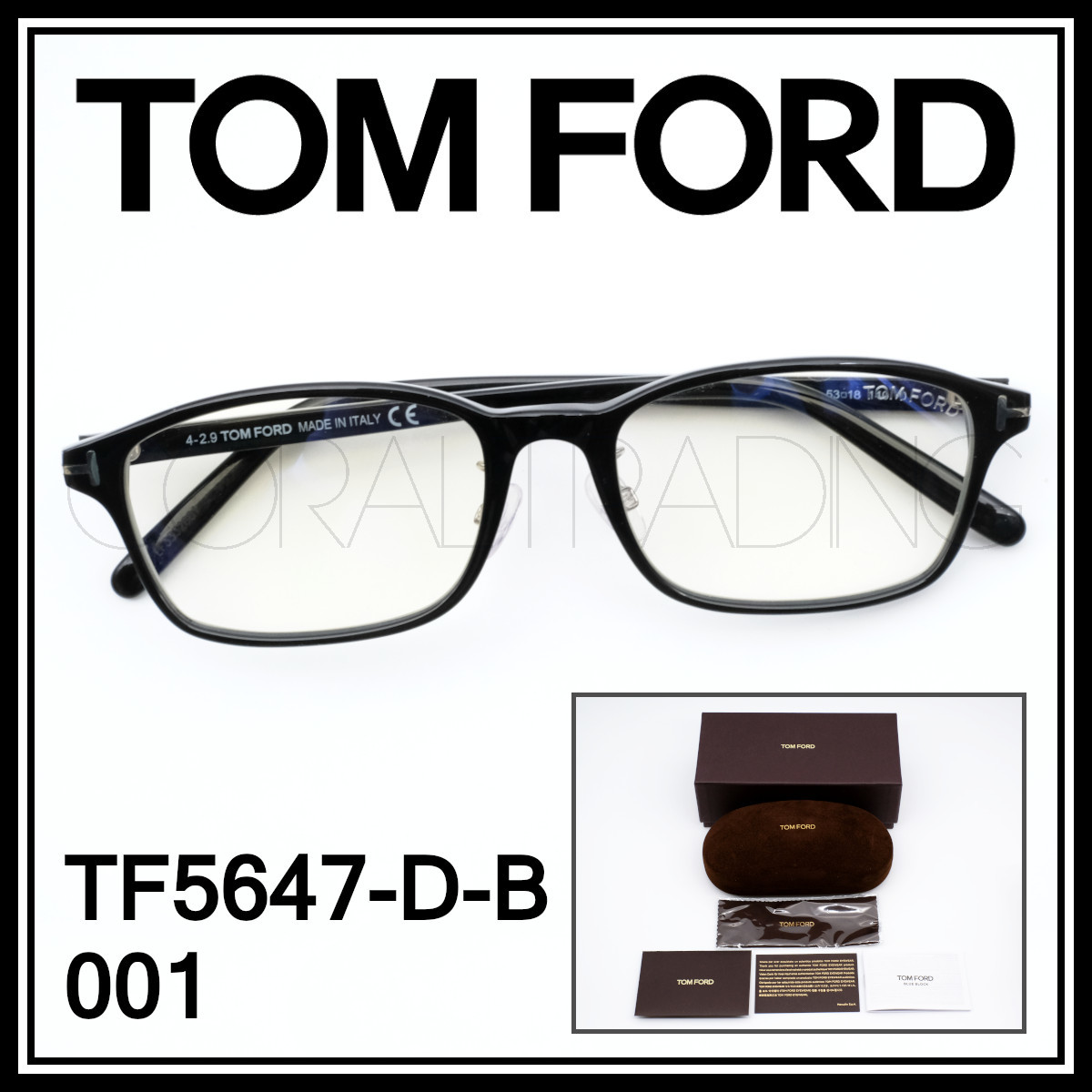 新品本物 TOMFORD TF5647-D-B 001 ブラック トムフォード アジアン
