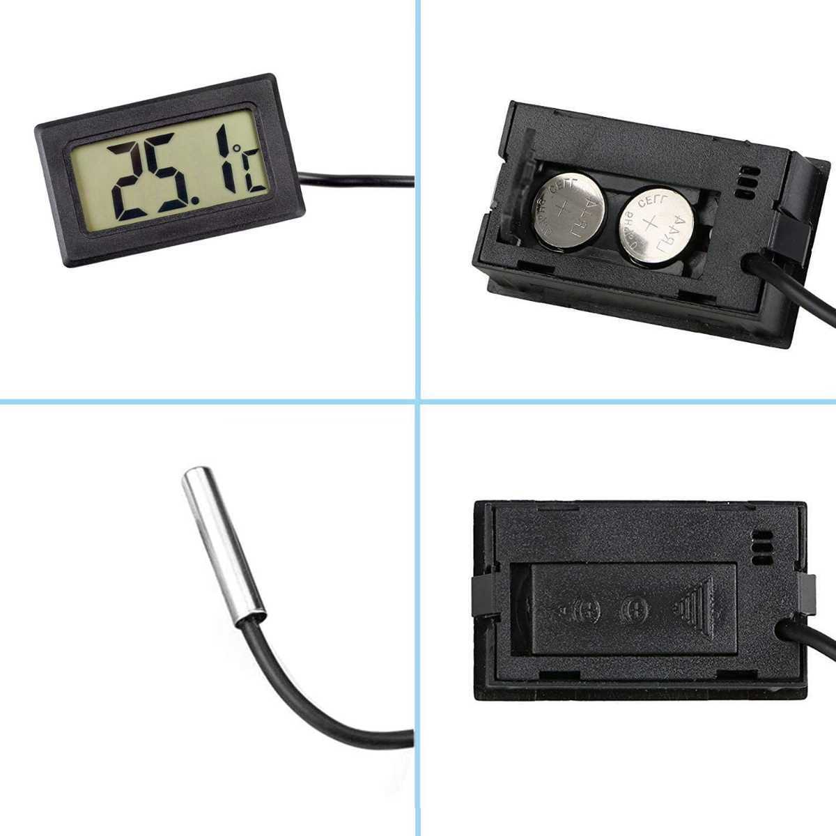 デジタル水温計 LCD 水族箱温度計 水槽 -50℃～110℃ (ブラック 4個)の画像3