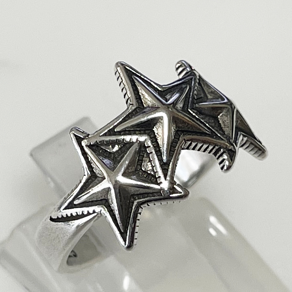  ring .. star 3 ream Star s lease ta-3. star da bidet. star ring star pen ta gram C ring free size silver lady's accessory 