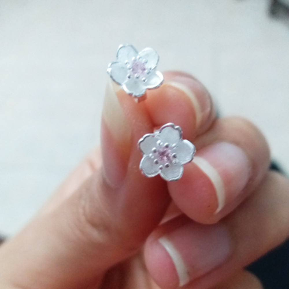 ピアス シルバー 桜 さくら チェリーブロッサム スタッド ピンク ジルコニア レディース アクセサリーの画像5