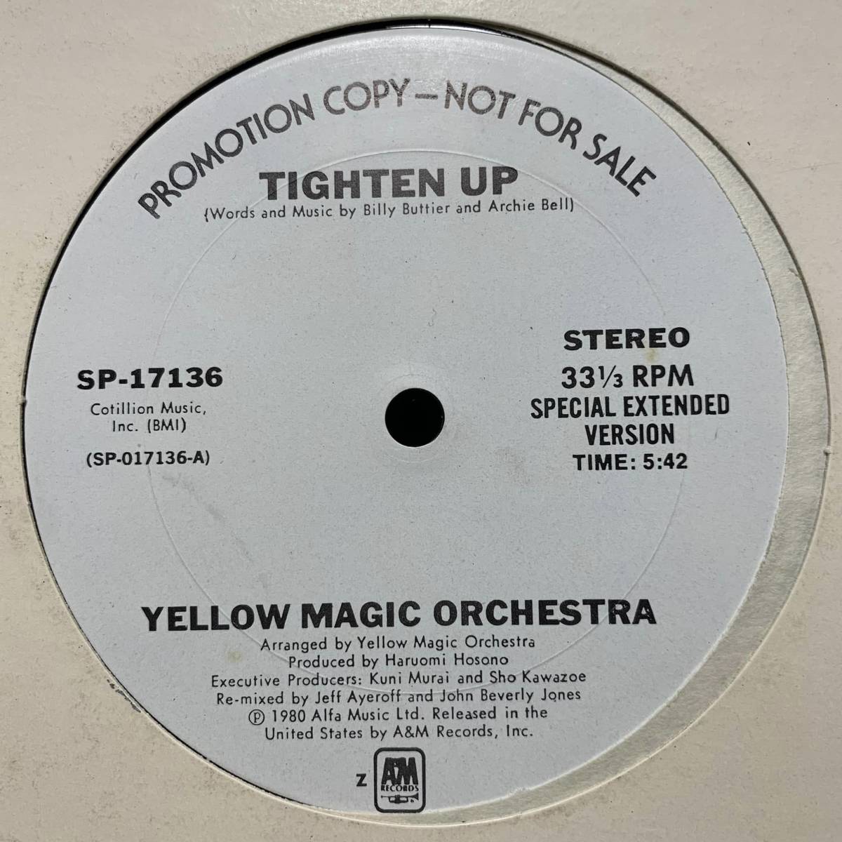 ◆ Yellow Magic Orchestra Tighten Up ◆12inch US盤 Promo!_画像1