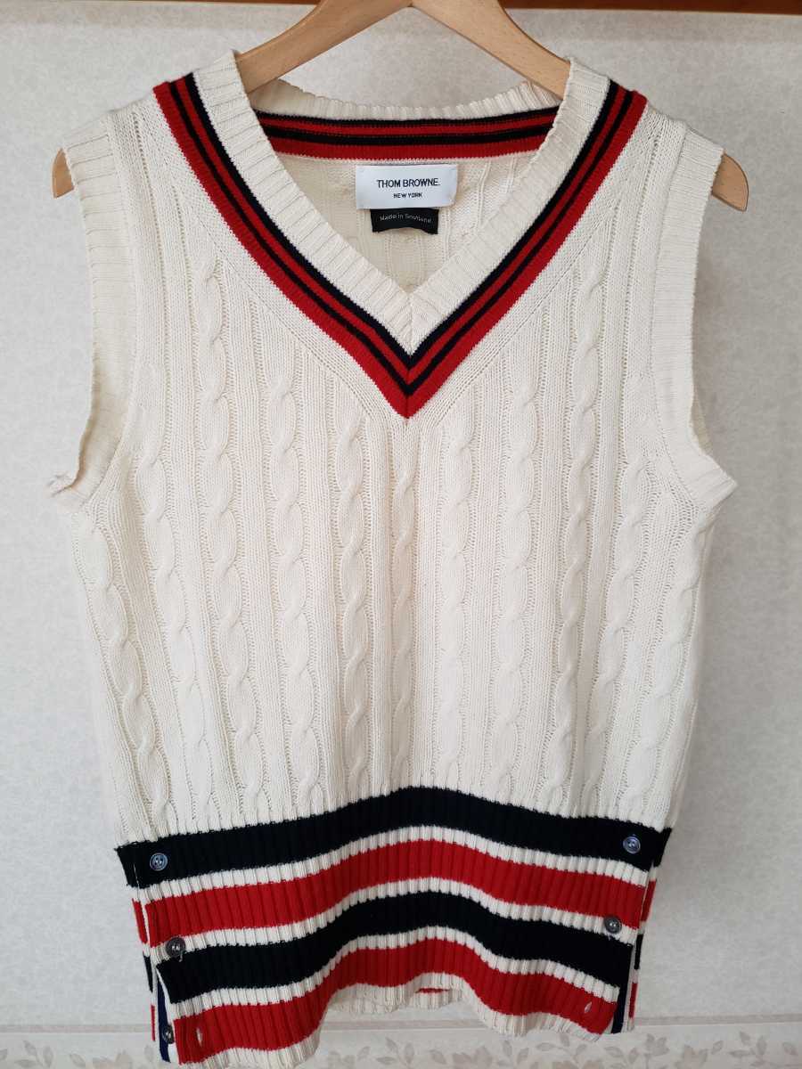 最大5万円OFFクーポン! 【THOM BROWNE】カシミア100 ニットベスト