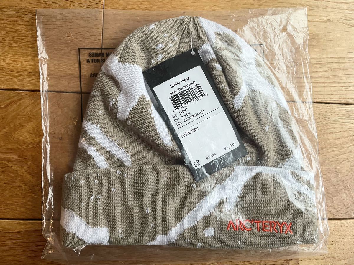 【新品 国内正規】ARC'TERYX Grotto Toque Habitat/White Light アークテリクス グロット トーク 帽子 ビーニー ベージュ ニットキャップ