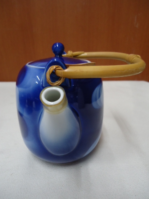 在庫一掃売り切りセール 深川製磁 瑠璃釉雲紋小壺ペア 茶道具 送料込み