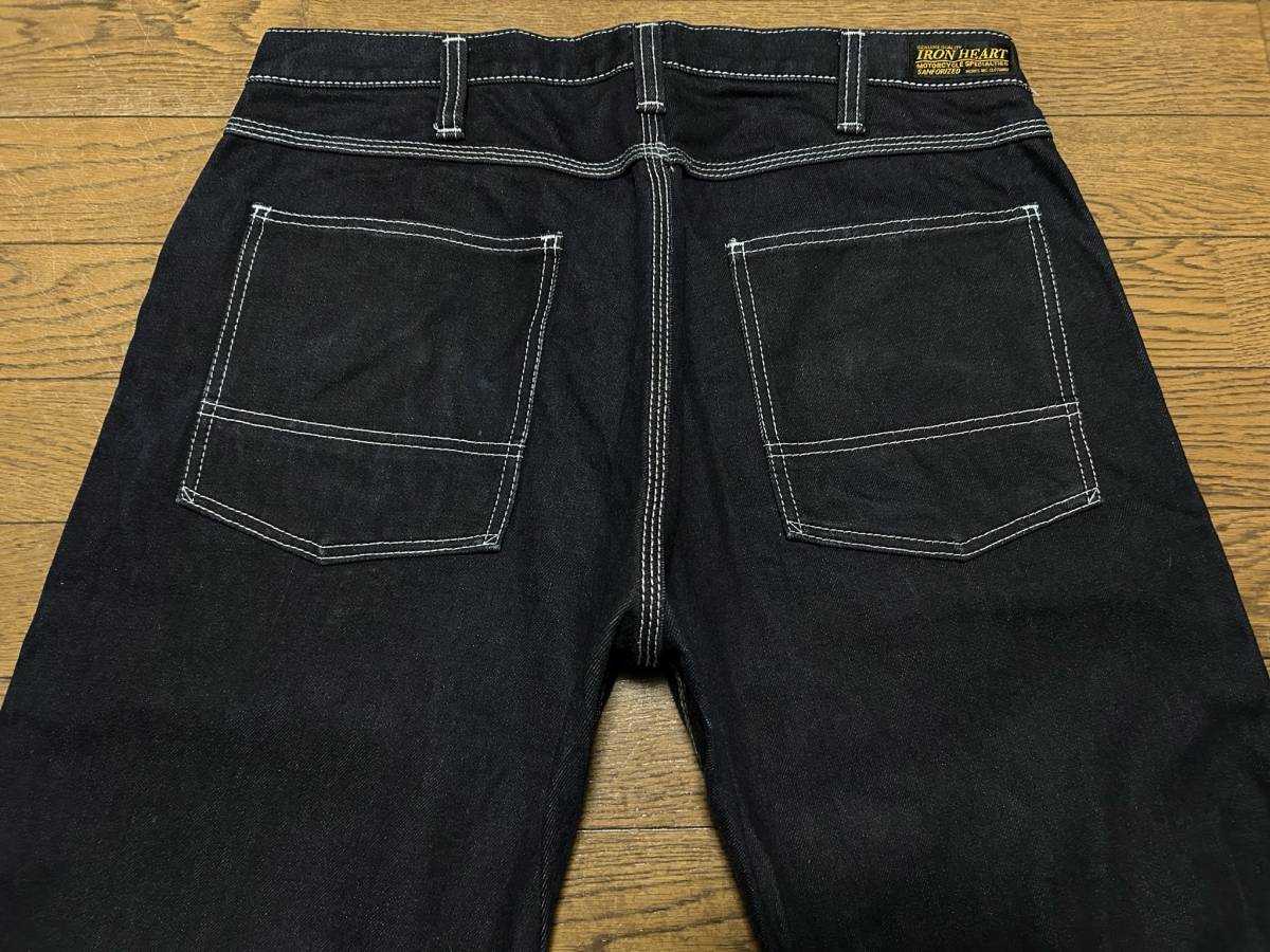*IRON HEART iron Heart double knee Work Denim pants dark blue made in Japan large size 36 BJBC.A